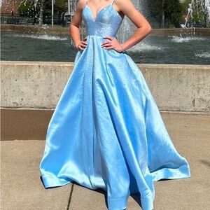 Sherri Hill light blue dress size 0